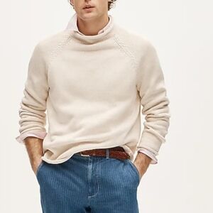 J. Crew 1988 Rollneck Sweater in Cotton - mountain white